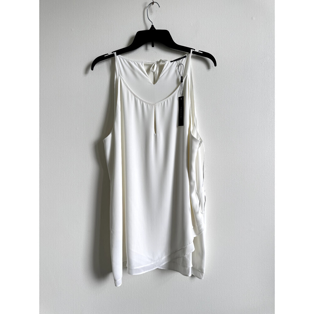 T TAHARI women's Double Layer Woven Cami In Natural Size XL